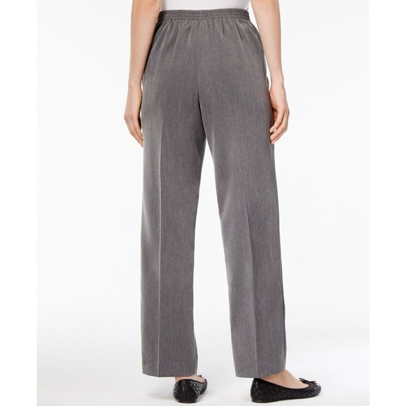 NWT Alfred Dunner Gray Pull On Straight Leg Pants - Picture 3 of 3